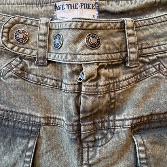 Free People Green Cropped Moto Pants - Picture 4 of 6